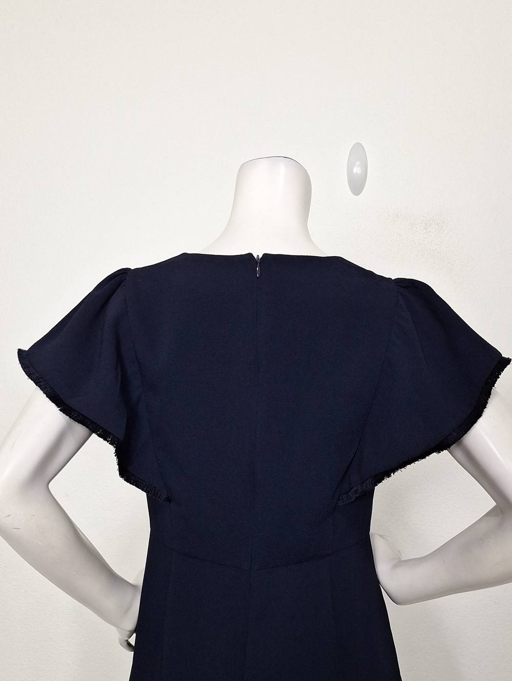 Loft Classic Navy Blue Fit & Flare Preppy Minimalist Parisian Chic Dress Size 4P - Picture 8 of 13